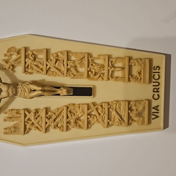 Vintage Resin Plaque Stations Of The Cross VIA CRUCIS Italy - Picture 3 of 9